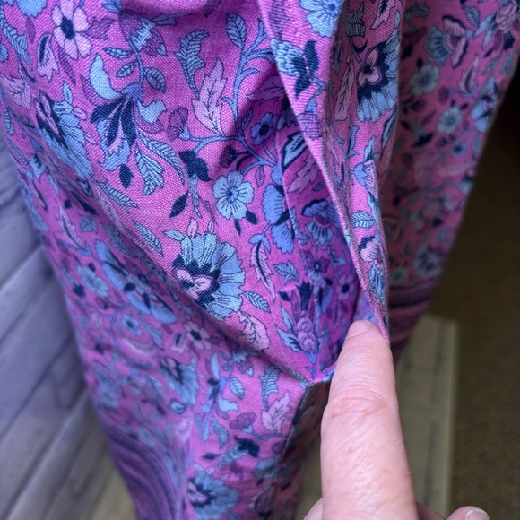 J. Jill Large Pink/ Blue Floral 100% Linen Sleeveless Shift Dress Classic - Picture 10 of 15